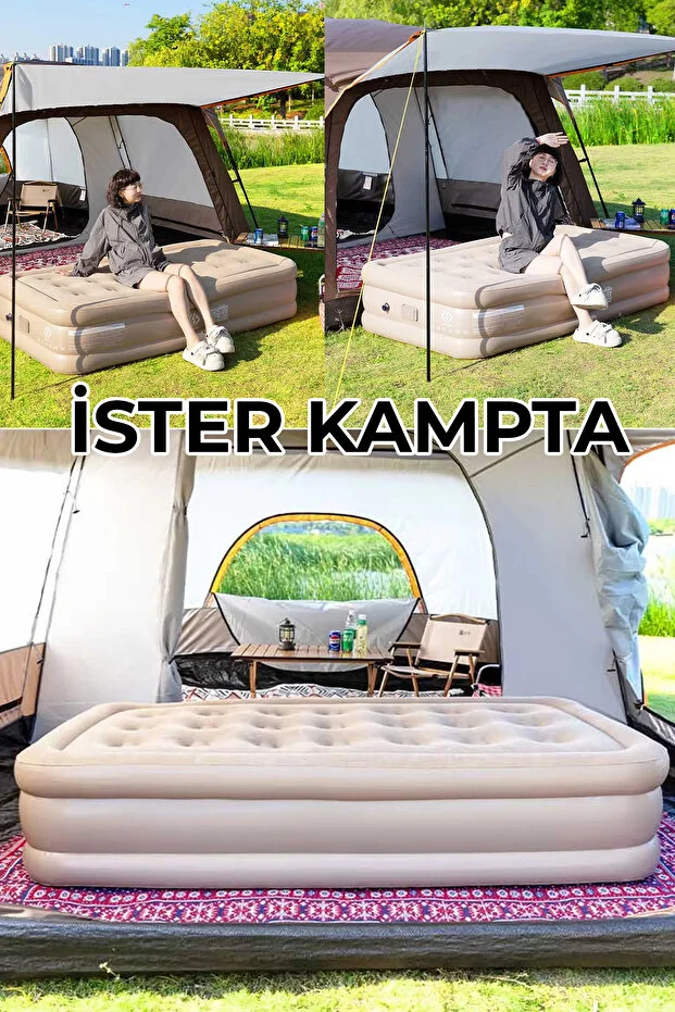 Kendi kendine şişen otomatik tek kişilik yatak